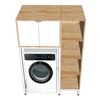 Kệ máy giặt liền tủ kệ 105x65x155cm gỗ cao su KMG68019
