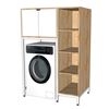 Kệ máy giặt liền tủ kệ 105x65x155cm gỗ cao su KMG68019