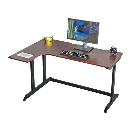 Bàn Gaming góc L 140x100cm gỗ cao su chân sắt lắp ráp GD68102