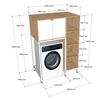 Kệ máy giặt liền tủ kệ 105x65x155cm gỗ cao su KMG68019