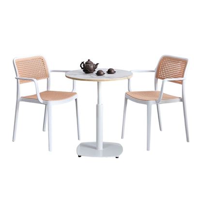 Combo bàn cafe tròn 60cm và 2 ghế nhựa CBCF320