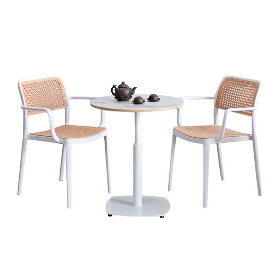 Combo bàn cafe tròn 60cm và 2 ghế nhựa CBCF320