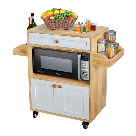 Picture of Kệ bếp di động đa năng KISPLA 90x40x80cm gỗ cao su KB68056