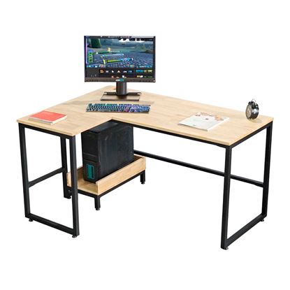 Bàn máy tính góc L 140x100cm gỗ cao su CD68035