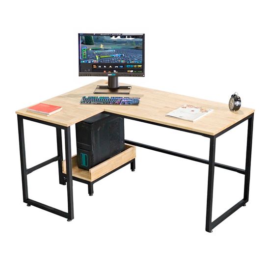 Bàn máy tính góc L 140x100cm gỗ cao su CD68035