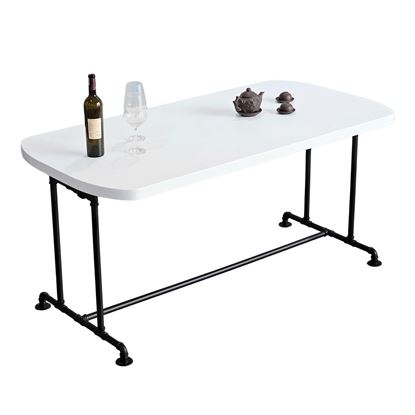 Bàn ăn chữ nhật 160x80cm gỗ thông chân ống nước PPF015