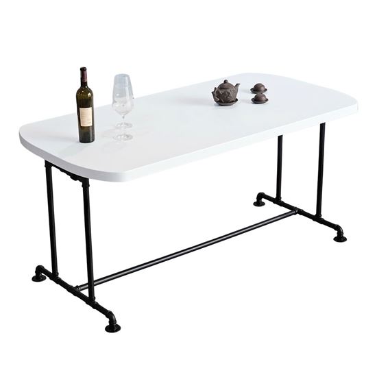 Bàn ăn chữ nhật 160x80cm gỗ thông chân ống nước PPF015