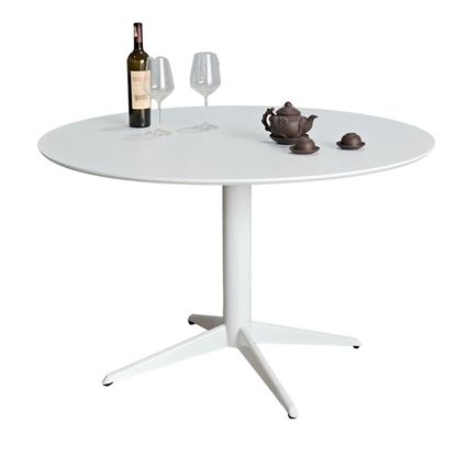 Bàn tròn 120cm gỗ cao su chân sắt BA68220