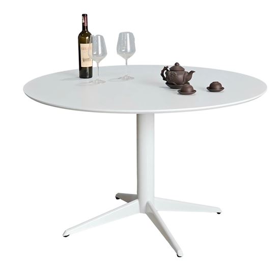 Bàn tròn 120cm gỗ cao su chân sắt BA68220