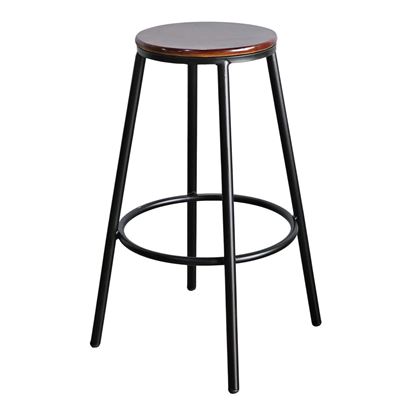 Ghế bar mặt gỗ tròn chân sắt sơn tĩnh điện GBSK021