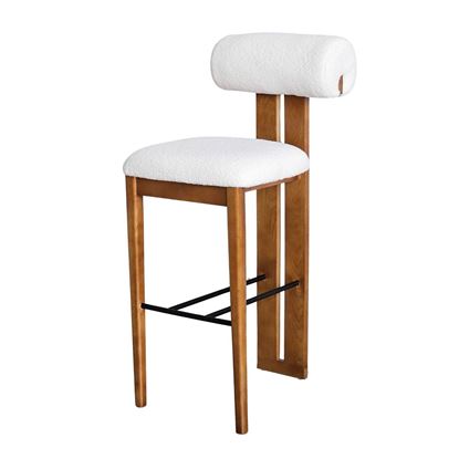 Ghế bar Hippo gỗ Ash vải lông cừu GBSK023