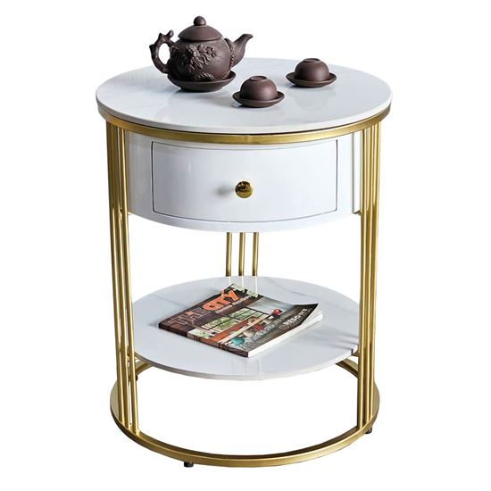 Bàn bên sofa, tab trang trí 2 tầng có hộc tủ SST047