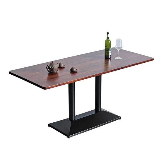 Bàn ăn chữ nhật 160x70cm gỗ tràm chân sắt đôi BA68221