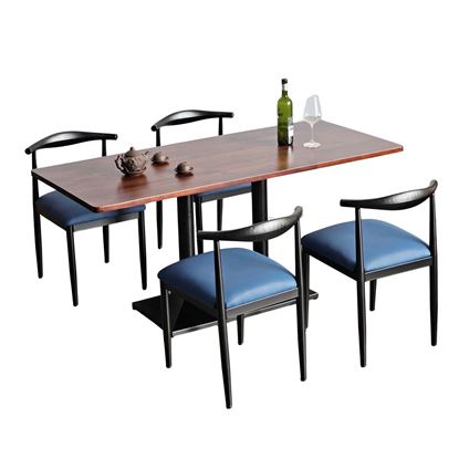 Combo bàn ăn chữ nhật và 4 ghế Bull sắt BBA179