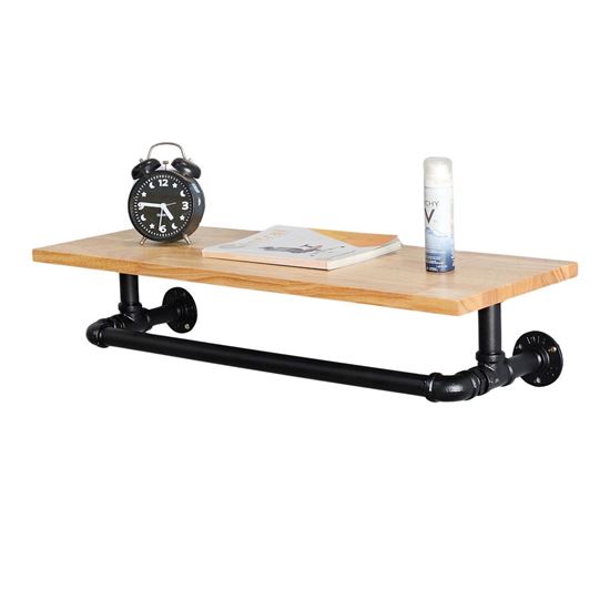 Giá treo khăn ống nước 80x20cm gỗ cao su KPT68041