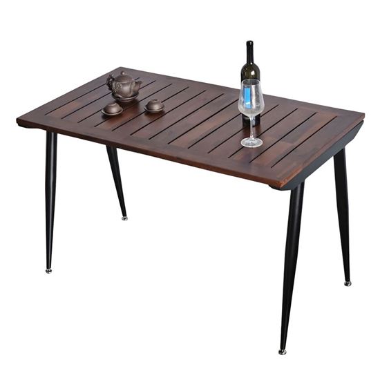 Bàn ăn ngoài trời 120x70cm gỗ tràm chân sắt CONE BA68216