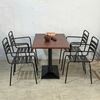 Combo bàn ngoài trời gỗ tràm và 4 ghế sắt CBNT005