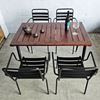 Combo bàn ngoài trời gỗ tràm và 4 ghế sắt CBNT004