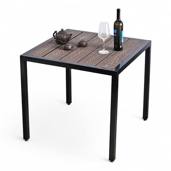 Bàn vuông ngoài trời 80x80cm gỗ nhựa vân 3D BNT004