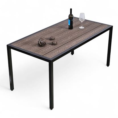 Bàn chữ nhật ngoài trời 160x80cm gỗ nhựa vân 3D BNT005