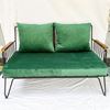 Ghế sofa băng 2 chỗ ngồi nệm xanh khung sắt SFB68057
