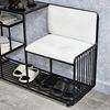 Kệ giày khung sắt mặt đá có ghế ngồi KG68038