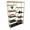 Kệ sách trang trí BEE-SHELF khung sắt gỗ cao su KTB68108