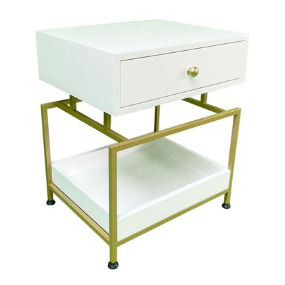 Tủ kệ đầu giường CODY khung sắt gỗ cao su TDG68040