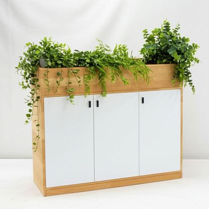 Tủ đầu bàn 1m2 gỗ cao su THS68044