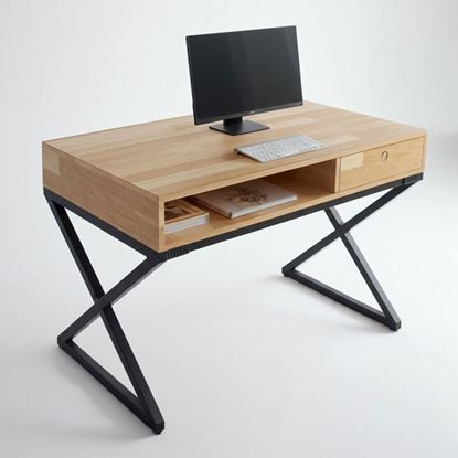 Bàn làm việc có hộc kéo 100x60cm chân sắt chữ X BD68083