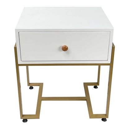 Tủ đầu giường LEDA gỗ cao su chân sắt TDG68045