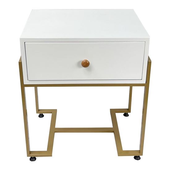 Tủ đầu giường LEDA gỗ cao su chân sắt TDG68045