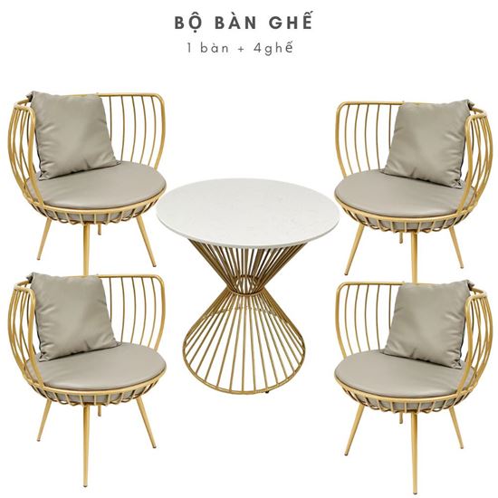 Bộ bàn ghế cafe, bàn ghế decor LUXI CBCF138