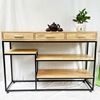 Bàn console trang trí SATO mặt gỗ khung sắt CST039