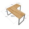 Bàn làm việc góc L 140x120cm mặt gỗ chân sắt lắp ráp CD68015