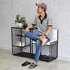 Kệ giày khung sắt mặt đá có ghế ngồi KG68038