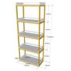 Kệ sách trang trí 5 tầng khung sắt gỗ cao su KS68133