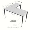 Bàn chữ L 140x140cm gỗ Plywood phủ melamin chân hệ Cone II HBCN016