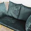 Ghế sofa khung sắt tròn vàng đồng nệm xanh GSD68056