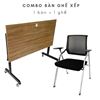 Bộ bàn ghế làm việc xếp gọn mặt bàn gỗ Plywood phủ melamin CB68164