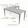 Bàn chữ L 160x150cm gỗ Plywood phủ melamin chân hệ Cone II HBCN018