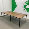 Bàn họp 240x120cm gỗ Plywood phủ melamin chân sắt hệ Cone II HBCN024
