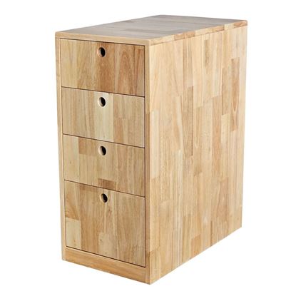 Tủ cá nhân 4 ngăn kéo cao 75cm gỗ cao su TCN68020