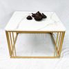 Bàn sofa vuông mặt đá khung sơn vàng TT68173