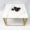 Bàn sofa vuông mặt đá khung sơn vàng TT68173