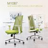 Ghế văn phòng chân xoay nệm xanh khung trắng HOM1087T-01