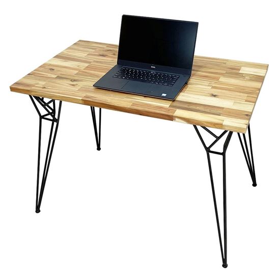 Bàn làm việc mặt gỗ tràm dày 25mm chân sắt Hairpin Plus SPD68168