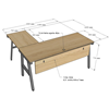 Chi tiết kích thước bàn làm việc chữ L 160x160cm