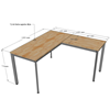 Bàn làm việc chữ L 140x140cm gỗ Plywood chân sắt Oval HBOV040