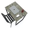 Bàn mini 70x70x75cm gỗ cao su chân sắt lắp ráp IDE68015